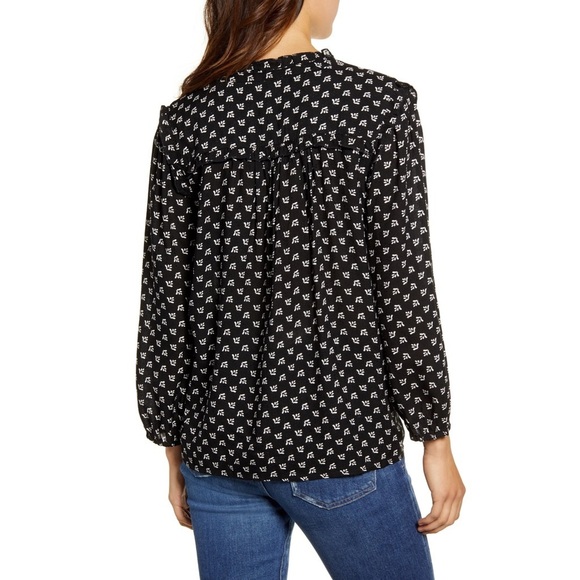 Lucky Brand Miriam Ruffle Peasant Blouse - Picture 3 of 4